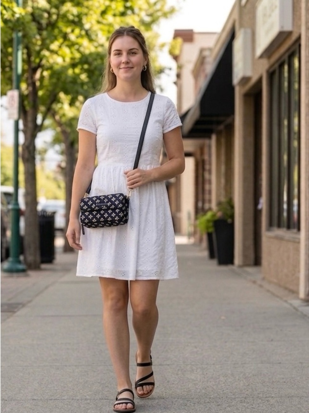 Vera Bradley Black White Quilted Cross body/Shoulder bag